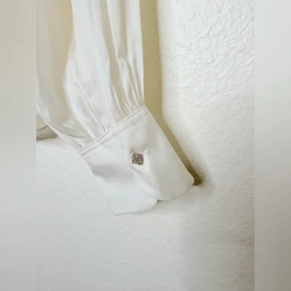 NWT ✨ Zadig & Voltaire White Blouse ‘Twina Satin’ Sz Small $348 - Picture 13 of 13